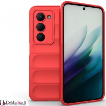 Magic Shield guminis dėklas su kameros apsauga - raudonas (Xiaomi Redmi 15 4G)